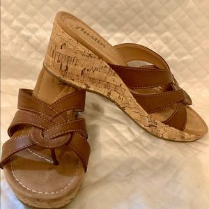 AUSTIN TRADING COMPANY BROWN CORK WEDGE SANDAL